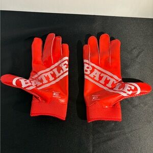 Battle Red Football Gloves
